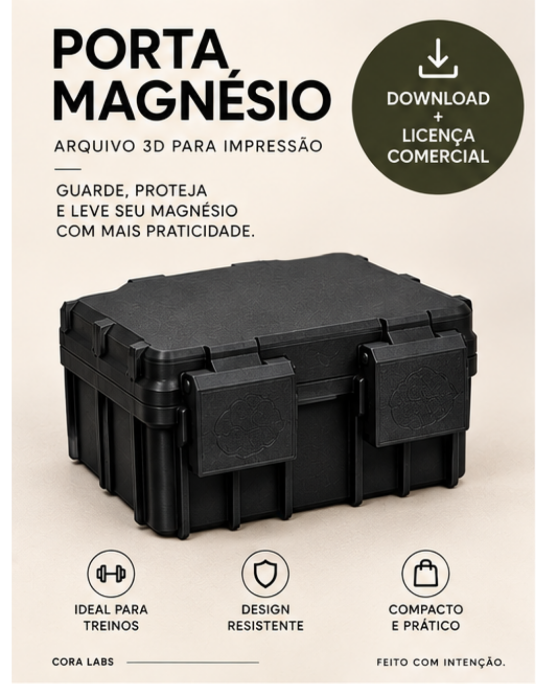 Porta Magnésio (Chalk Block Case) - Arquivo Digital + Licença Comercial
